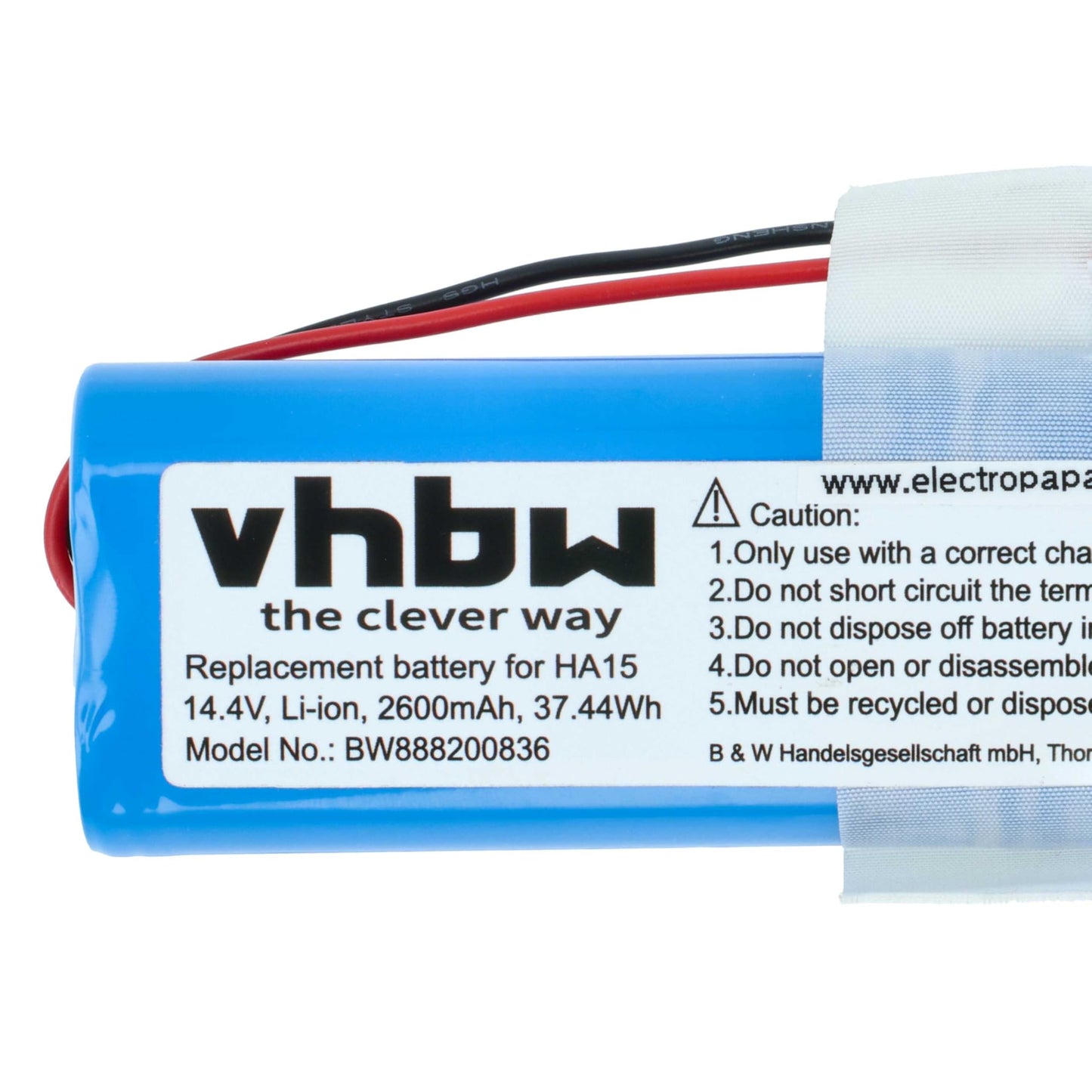 vhbw battery compatible with Medion MD 18500, 18501, 18600 vacuum cleaner Home Cleaner home robot (2600mAh, 14.4V, Li-Ion)