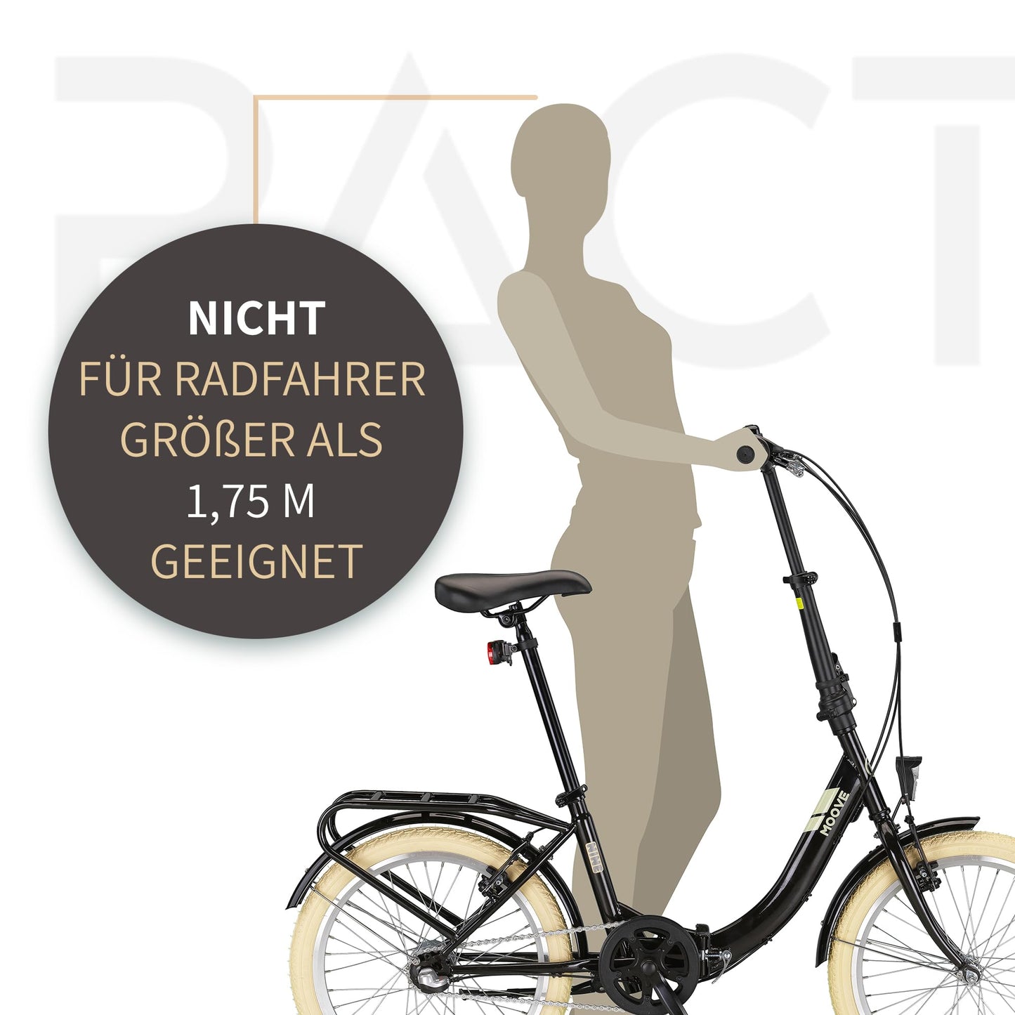 PACTO Nine - Dutch-style bike with comfortable folding design. 27cm steel frame, 20-inch wheels, Nexus 3-speed hub gear. Foldable for adult men and women.