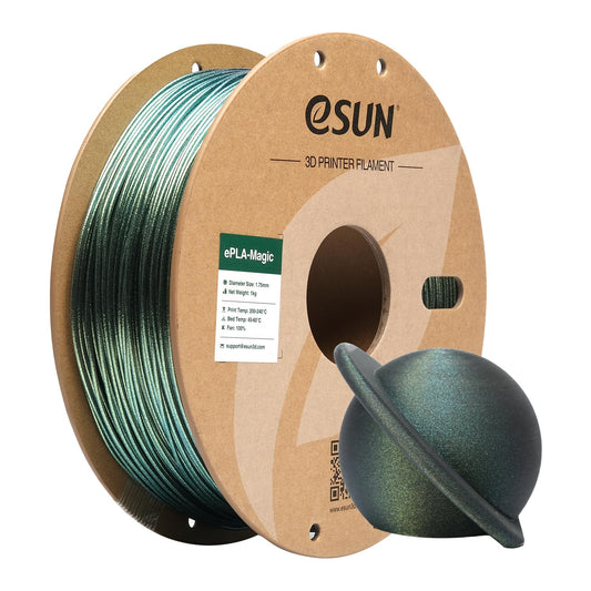eSUN Dual Color PLA Filament 1.75mm, ePLA-Magic Glitter 3D Printer PLA Filament, Accuracy +/- 0.05mm, 1KG Spool (2.2 LBS) for 3D printers, Dark Shiny Gold