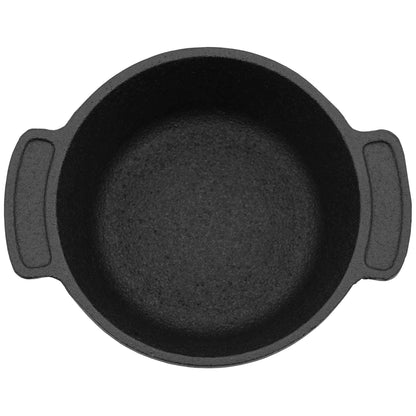 BBQ-Toro Mini Dutch Oven (4 pieces) | Ø 11 cm | Cast Iron Serving Pot with wooden base | pre-seasoned | Small cooking pot dutch oven