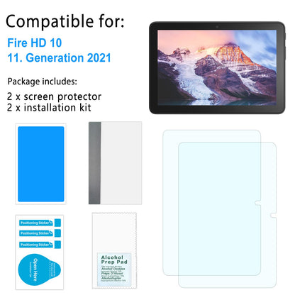 PYS Anti Blue Light Screen Protector for Fire HD 10/10 Kids Tablet. Anti-glare, scratch resistant, blue light blocking to protect eyes. 2 pieces only for 11th Generation 2021.