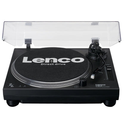 Lenco L-3818 direct drive turntable - DJ turntable - Pitch control - 33 and 45 RPM - Stereo preamp - USB - RCA line out - Digitization via PC - Black, L-3818BK