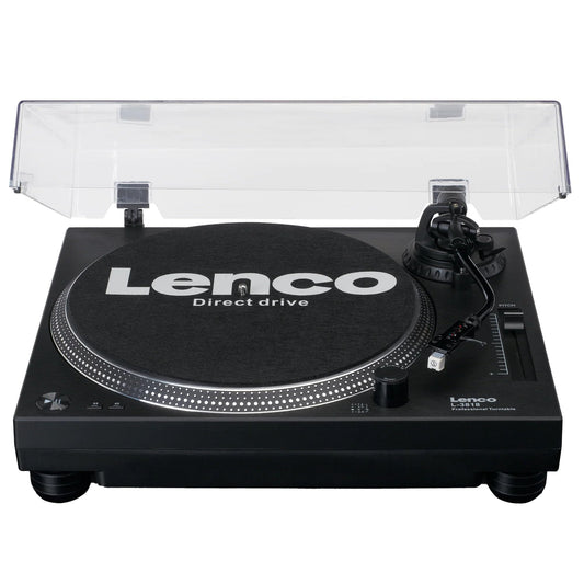 Lenco L-3818 direct drive turntable - DJ turntable - Pitch control - 33 and 45 RPM - Stereo preamp - USB - RCA line out - Digitization via PC - Black, L-3818BK
