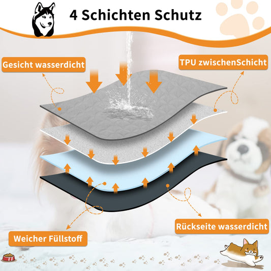 PICK FOR LIFE water-resistant dog blanket, 208x208cm. Reversible pet blanket for large and small dogs. Protects bed, sofa, car.