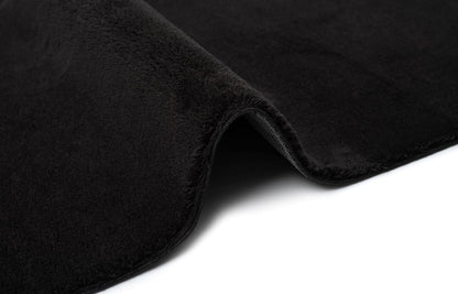 The carpet Relax Modern Fluffy Short Pile Rug, Anti-Slip Bottom, Washable up to 30 degrees, Super Soft, Fur Look, Black, 200 x 290 cm