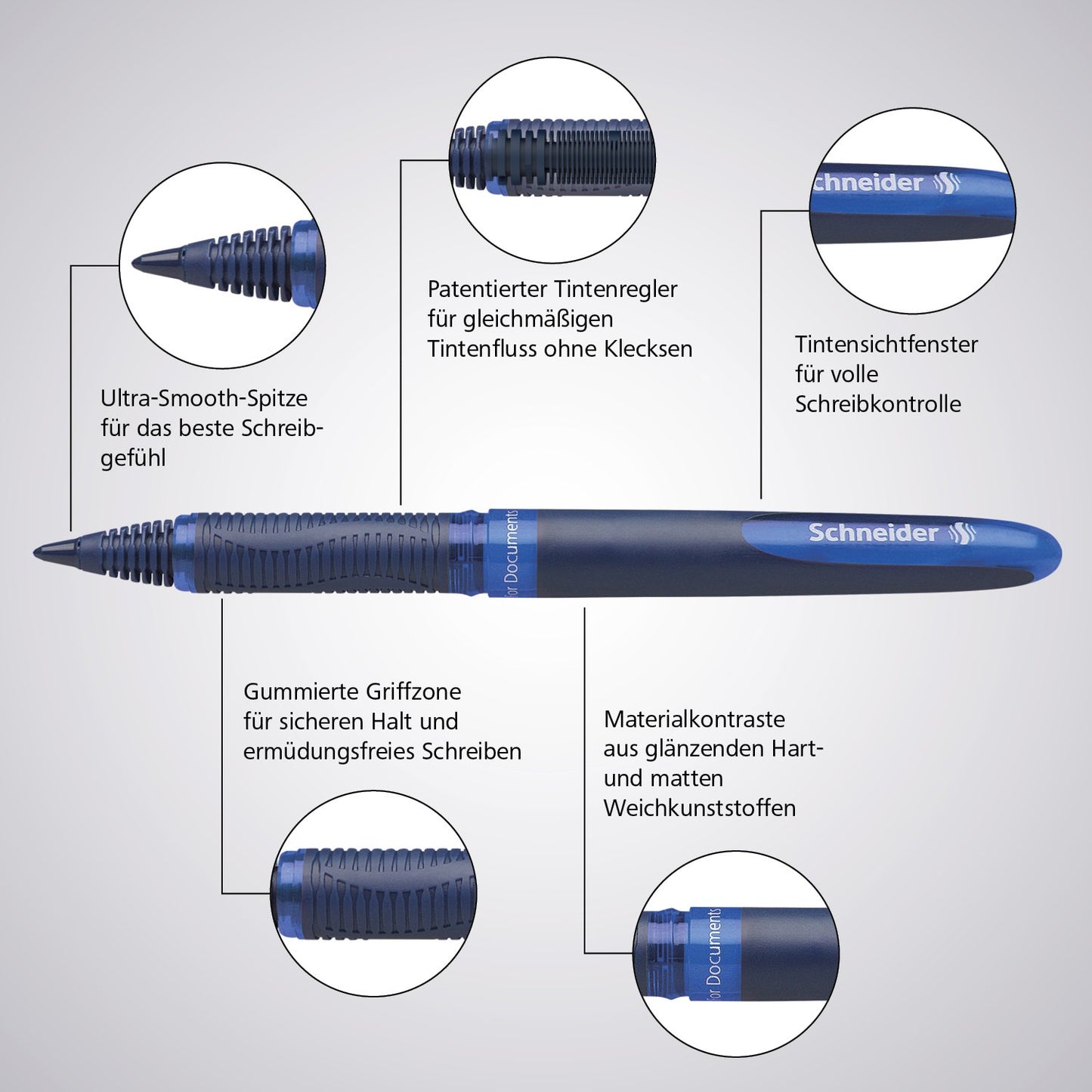 Schneider 183001 One Business Rollerball Pen (Document-proof with 0.6mm line width, Made in Germany) 10 pack, black