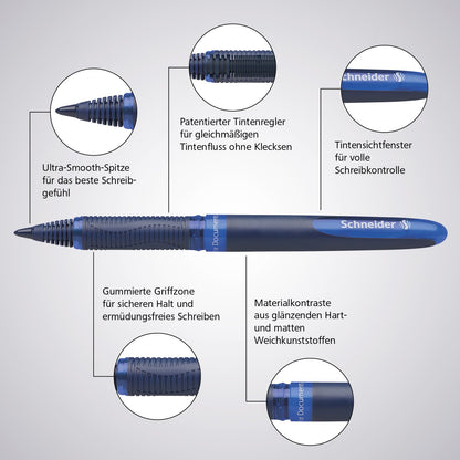 Schneider 183001 One Business Rollerball Pen (Document-proof with 0.6mm line width, Made in Germany) 10 pack, black