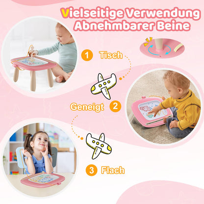 Kikidex Toddler Toy Ages 1-3, Magnetic Magic Drawing Board, Girls' Toy for 1-2 Years, Magic Painting Board Educational Toy for 1 2 3 Year Old Baby Kids, Birthday Gift (Pink)