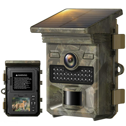 VOOPEAK Solar Trail Camera 4K 48 MP, Trail Camera with Motion Sensor Night Vision, Wildlife Camera Fast 0.1 Seconds Trigger, IP66 Waterproof for Wildlife Monitoring