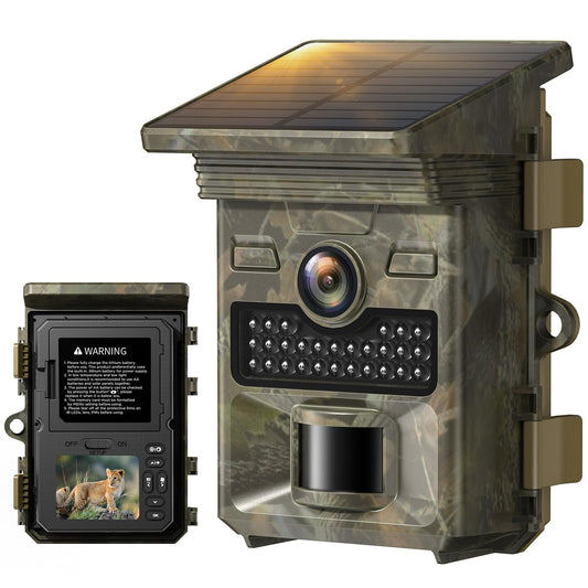 VOOPEAK Solar Trail Camera 4K 48 MP, Trail Camera with Motion Sensor Night Vision, Wildlife Camera Fast 0.1 Seconds Trigger, IP66 Waterproof for Wildlife Monitoring