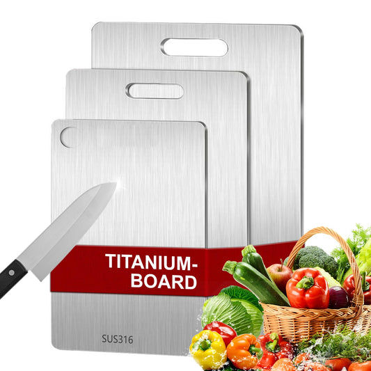 3 pieces of titanium cutting boards, stainless steel titanium cutting board, double-sided food grade cutting board, titanium cutting board for meat, fruit