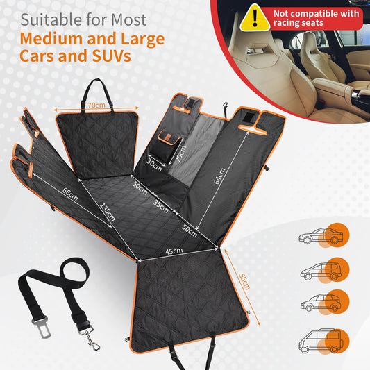 KYG dog blanket car back seat car seat cover dog rear seat waterproof & scratch-resistant car dog blanket back seat for cars and SUVs with side protection and window 135x175cm.