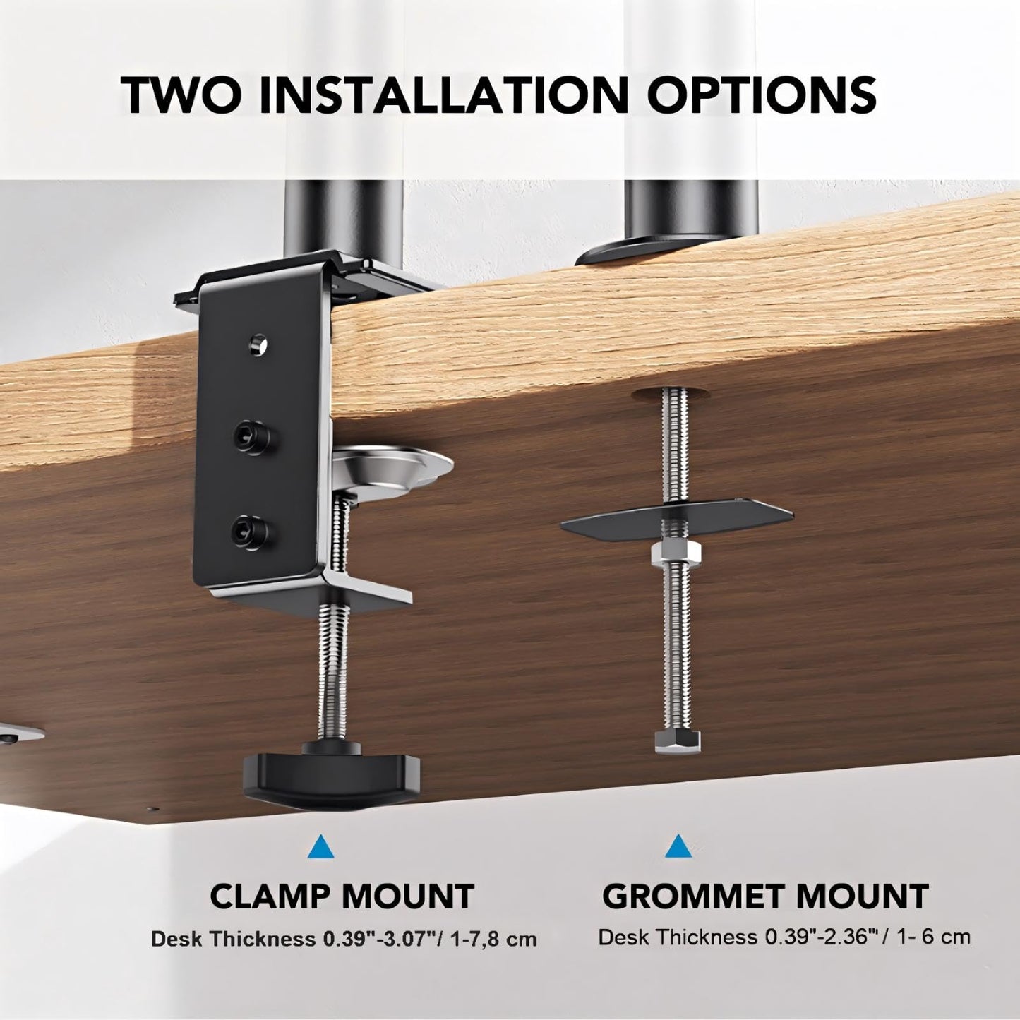 HUANUO monitor mount with laptop arm, monitor laptop mount for 13-32 inch screen mount 1 monitor & 17 inch notebook, VESA 75/100.
