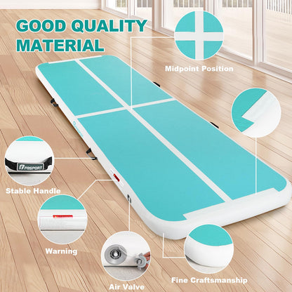 FBSPORT Airtrack Mat, 10cm Thickening 3M Tumbling Mat, Gymnastics Mat with Air Pump, Training Mat with Carry Bag, Exercise Mat for Home, Outdoor, Yoga