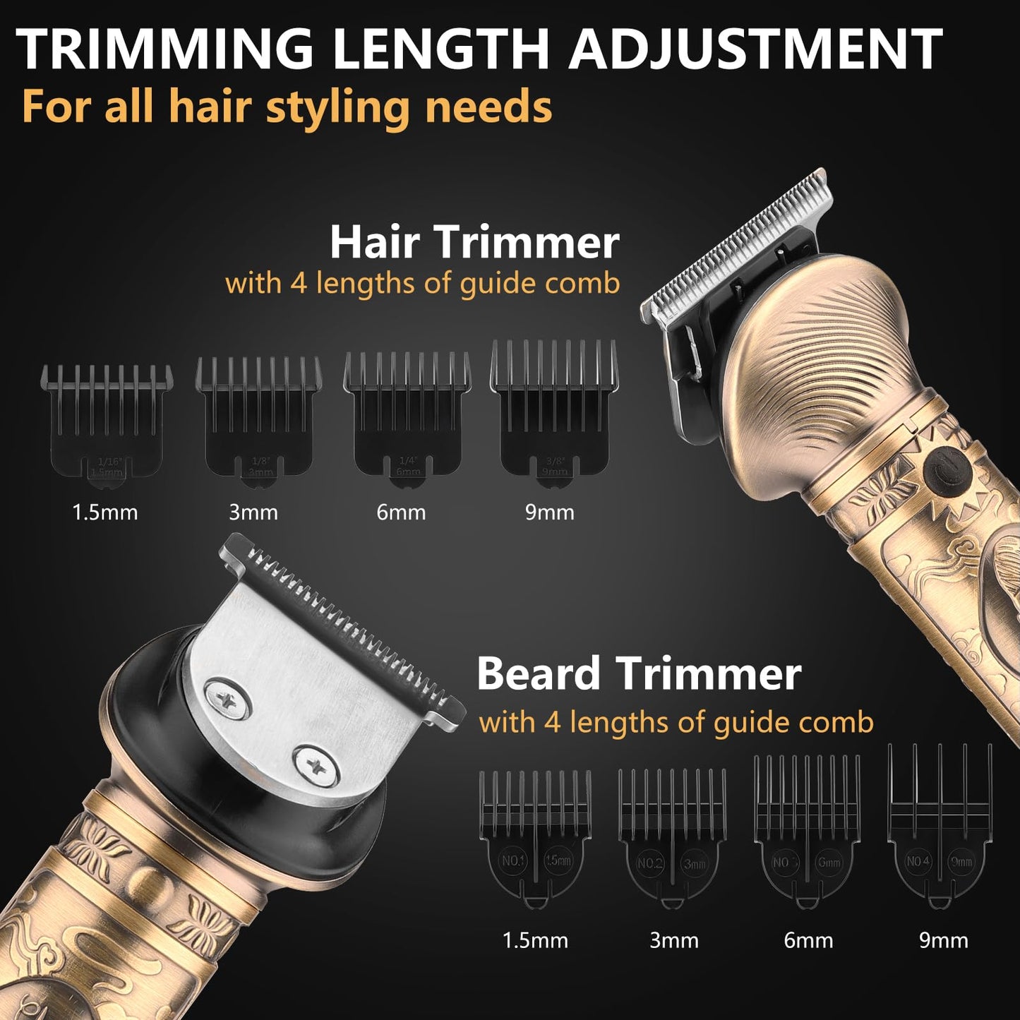 Professionelle Haarschneidemaschine für Herren. Präzisionstrimmer für Bart, Haare, Nasenhaare und Körperhaare. Inklusive T-förmigem Trimmer. Alles in einem!