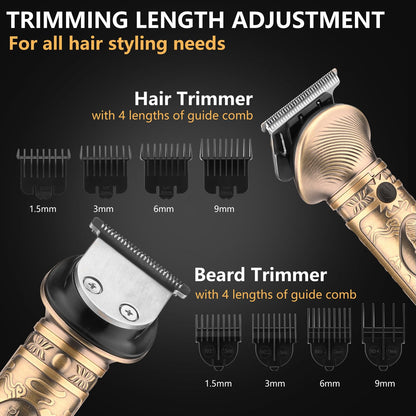 Professionelle Haarschneidemaschine für Herren. Präzisionstrimmer für Bart, Haare, Nasenhaare und Körperhaare. Inklusive T-förmigem Trimmer. Alles in einem!