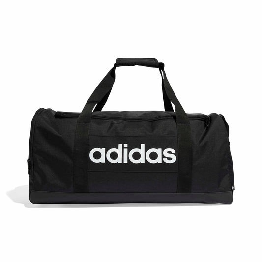 adidas Unisex Essentials Linear Duffel Bag, Black/Black/White, M