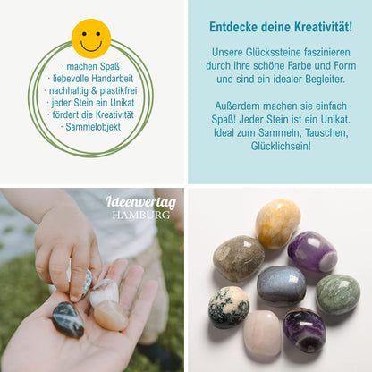 10x "Magic Stones" lucky stones for kids - party favors for children's birthday parties - good luck charm stone - birthday party favors - children's birthday party guest gift - lucky stone party favor