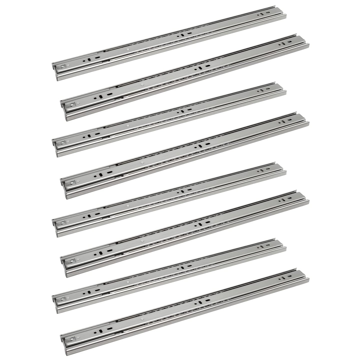 Ansobea drawer slides 600mm, ball bearing guides with 45 kg load capacity full extensions, drawer pull-out telescopic rail, full stretch size 1200mm, 4 pairs (8 pieces)