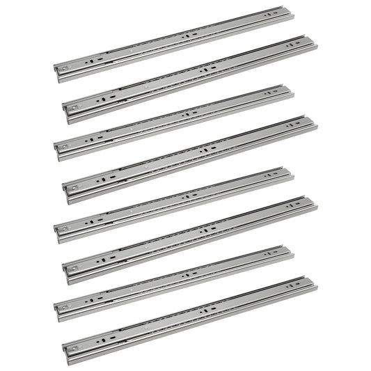 Ansobea drawer slides 600mm, ball bearing guides with 45 kg load capacity full extensions, drawer pull-out telescopic rail, full stretch size 1200mm, 4 pairs (8 pieces)