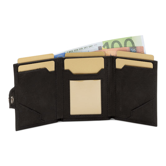 SERASAR | Leather Wallet for Men [Genius] with RFID Protection | Black | Genuine Leather | Cash and Coin Compartment | Includes Gift Box | Great Gift Idea | Men's Wallet