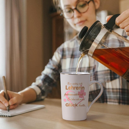 Joyful coffee cup farewell gift for teacher - it's hard to find a really great teacher - farewell gift for the best favorite teacher, 400ml white.