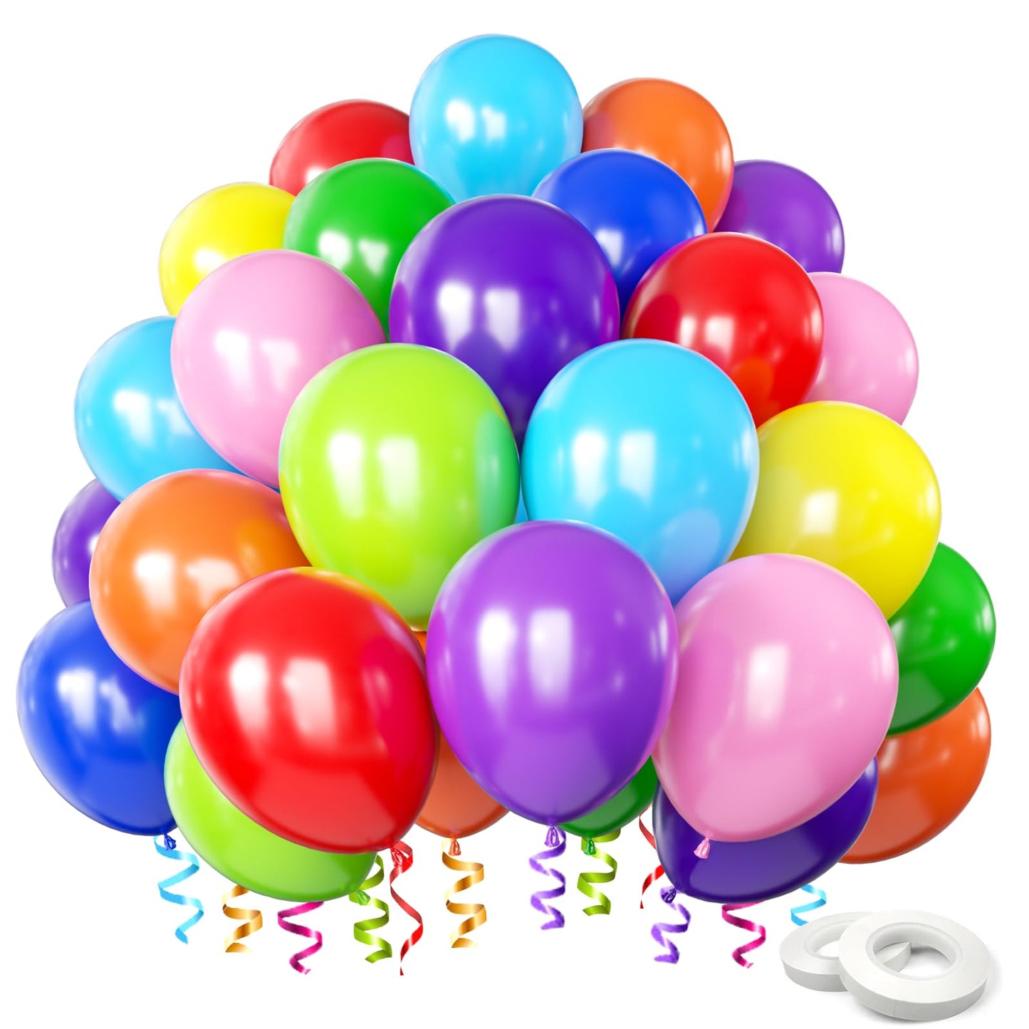 Balloons for Birthday [100 Pieces], 10 Colors Helium Balloons Vibrant 30cm(12 inch) Colored Latex Balloons for Kids Birthday Wedding Balloon Garland Graduation Baby Shower Party