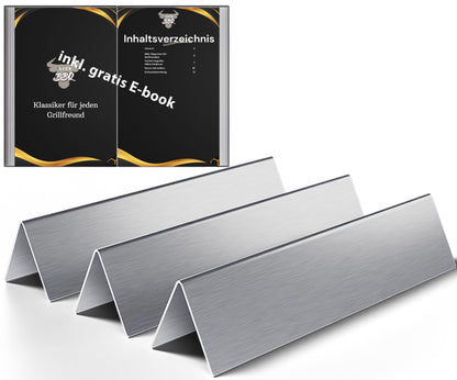 Elite BBQ 1.5mm thick burner cover and flavorizer bars for Weber Spirit 210/220 from 2013. Replacement parts include 7365 heat reflector for Spirit I & II E210/E220/S210 gas grills.