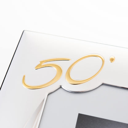Valenti&Co silver picture frame, 18 x 24 cm. Perfect as a gift for the golden wedding anniversary - 50 years of marriage or for the 50th parent, grandparents, or mom and dad.