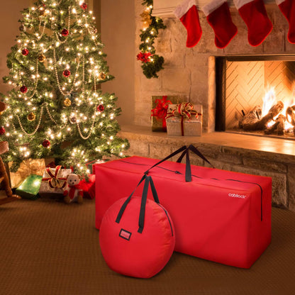 Cabilock Christmas Tree Bag Christmas Wreath Garland Storage Bag for Christmas Decorations (Red)