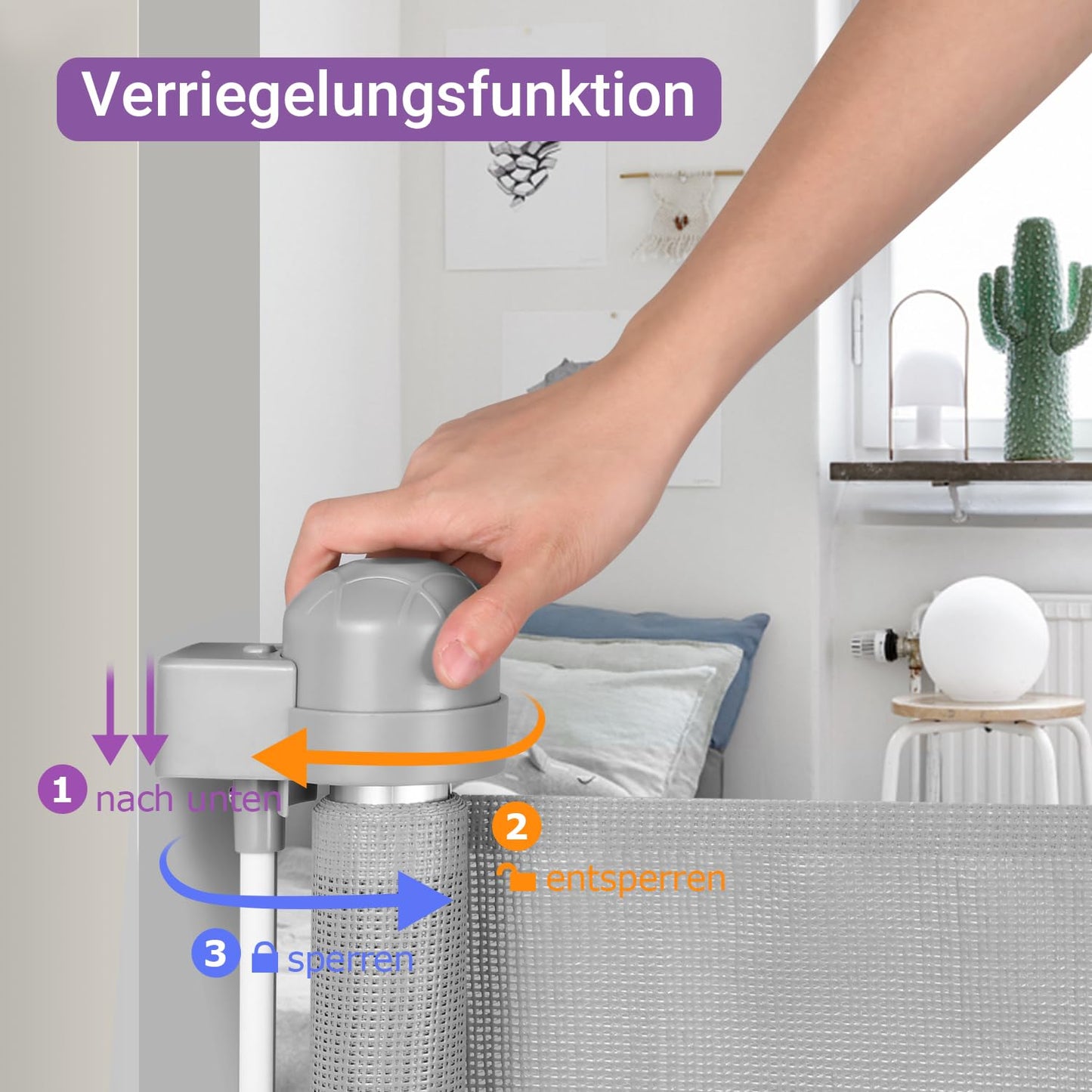 Momcozy Door Protection Gate Stair Protection Gate Roll, 0-140cm Retractable Door and Stair Protection Gate for Babies and Pets, Baby Safety Gate Extendable, Suitable for Indoor and Outdoor Use, Gray