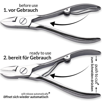 marQus Solingen Manicure Set for Men and Women 7 Pieces with Nail Clippers - Made in Germany for Hand and Foot Care - Genuine Leather Case Handy and Soft.