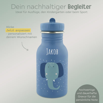 Magic wish water bottle personalized for children, personalized bottle, baby bottle, kids bottle, Trixie water bottles with custom name (Elephant, 350ml)