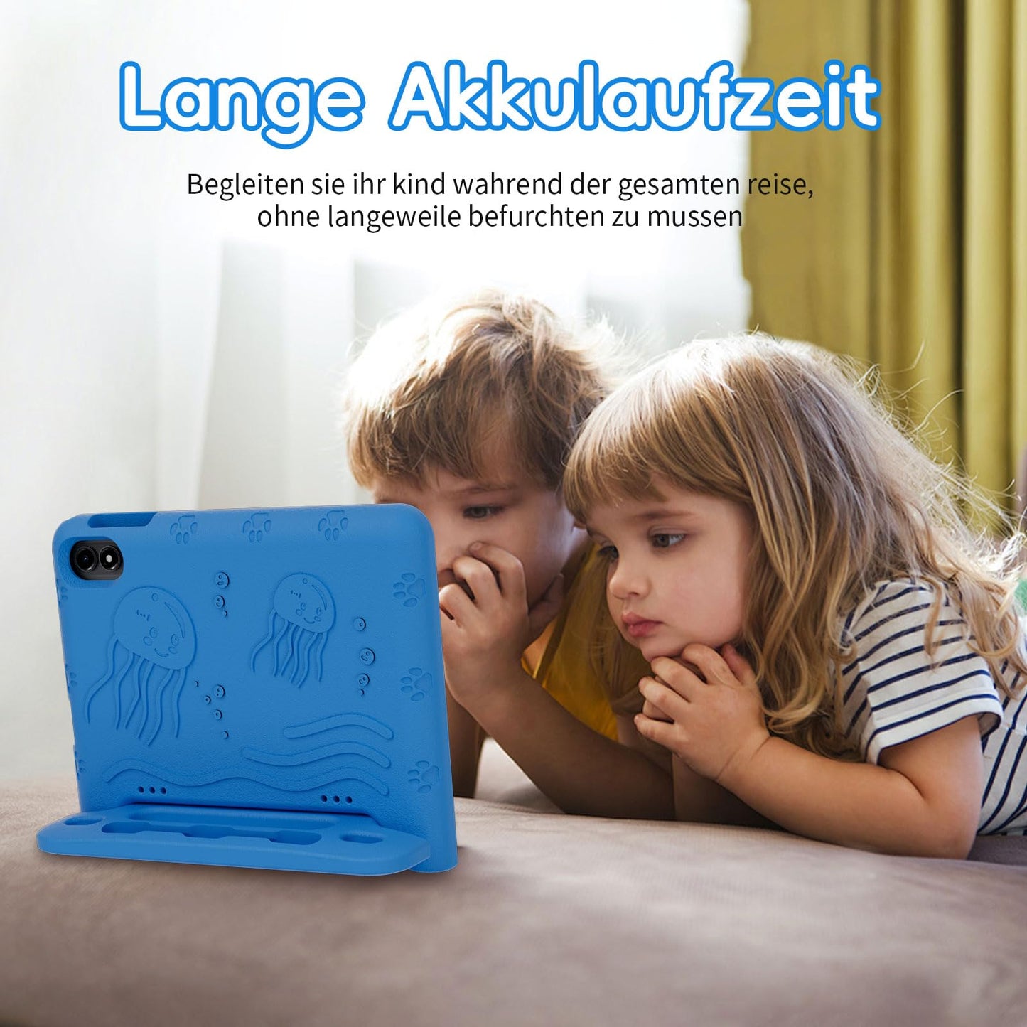 JIKOCXN Kids Tablet 10 Inch, Octa Core Android 10 Tablet for Kids, 10GB RAM+64GB ROM, 1280x800 LCD Touchscreens, 6000mAh, WiFi 5, BT5.0, Dual Camera, GPS (Blue)