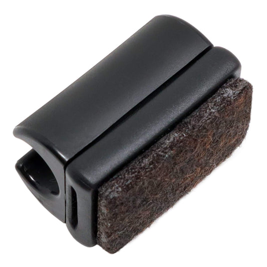 Adsamm® / 16 x Clamp Shell Gliders with Felt / Black / ø 9-10 mm / Round / Shell gliders with replaceable felt for steel tube chairs