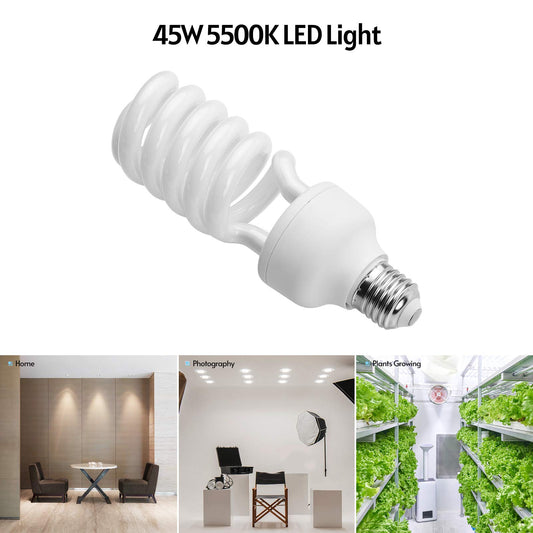 Andoer 4 x Photo Lamp 45W 220V, 5500K CRI90 Daylight Spiral Lamp, Energy Saving E27 Bulb for Photo Studio Studio Lighting Video Lighting