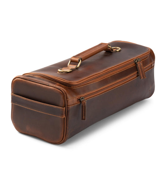 Angus Stoke Premium Leather Knife Bag/Case | Extra large chef bag with many extras and storage space | Chef roll bag made of waxed vintage buffalo leather | Arvid chef bag (Walnut Brown)