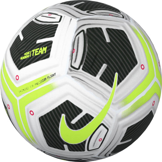 Nike Academy - Team - Fa24 Soccer Balls, White/Black/Volt, Size 5
