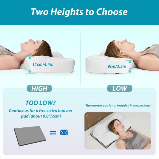 HOMCA Orthopedic Pillow Neck Pillow Ergonomic Pillow, Memory Foam Head Pillow, Orthopedic Neck Support Pillow Ergonomic for Cervical Spine