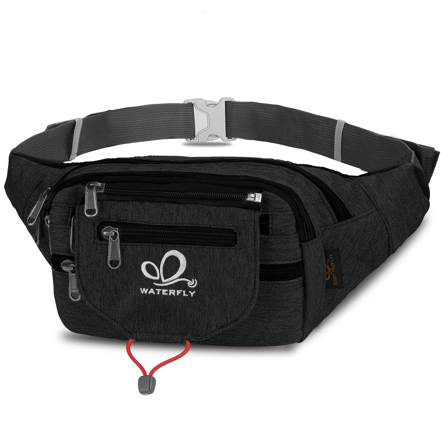 WATERFLY waist bag fanny pack for women and men, suitable for running, fitness, jogging, hiking.