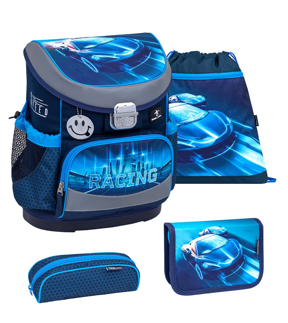 Belmil Mini-Fit School Bag Set 4 pieces (405-33/AG/S) (Racing Blue Neon)