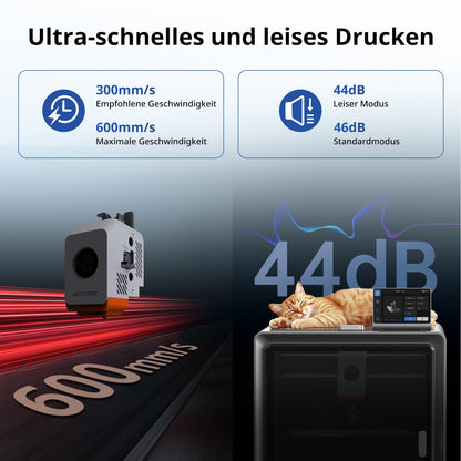 Anycubic Kobra S1 3D printer, 600mm/s high-speed printing, Built-in camera AI surveillance, 320°C hotend with removable nozzle, CoreXY structure, Print size 250 x 250 x 250 mm