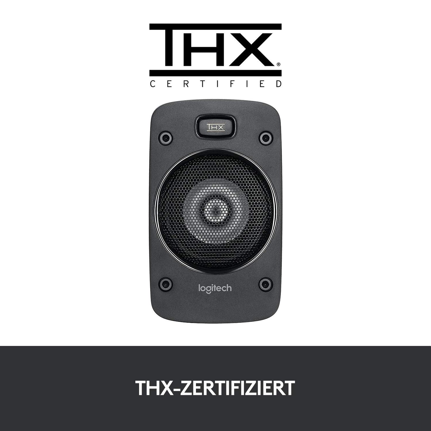 Logitech Z906 5.1 Sound System, speakers with 1000 watts surround sound, THX, multiple audio inputs, remote control, EU plug, compatible with PC/PS4/Xbox/stereo system/TV/smartphone/tablet - Black
