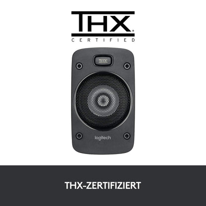 Logitech Z906 5.1 Sound System, speakers with 1000 watts surround sound, THX, multiple audio inputs, remote control, EU plug, compatible with PC/PS4/Xbox/stereo system/TV/smartphone/tablet - Black