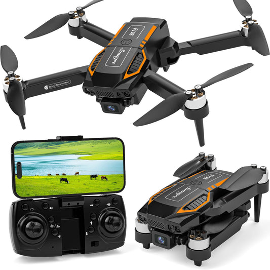 F198 Drone with HD Camera, Mini Drone with Dual Camera, Gesture/VR Control, 3D Flips, 3 Speeds, 20 Min Flight Time, Brushless Motor, Auto-Hover, One-Key Start for Adults/Beginners.