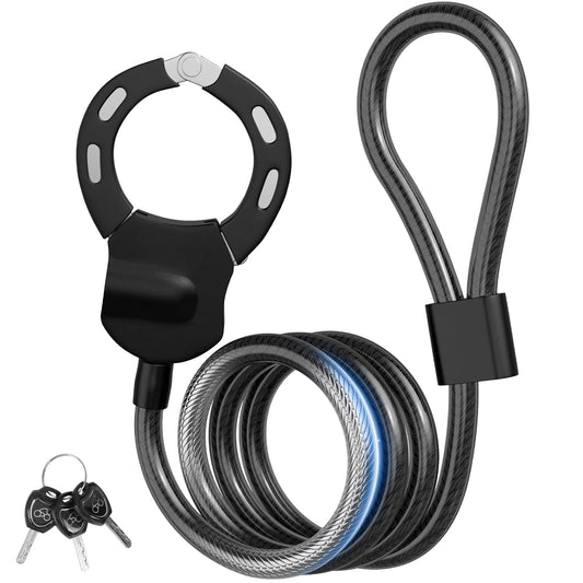Gaethra E Scooter Lock, 120CM Lock for E Scooter, Handcuff Lock with Key, 14MM Thick Cable Lock High Security, E Roller Lock for Bike, Scooter, Stroller