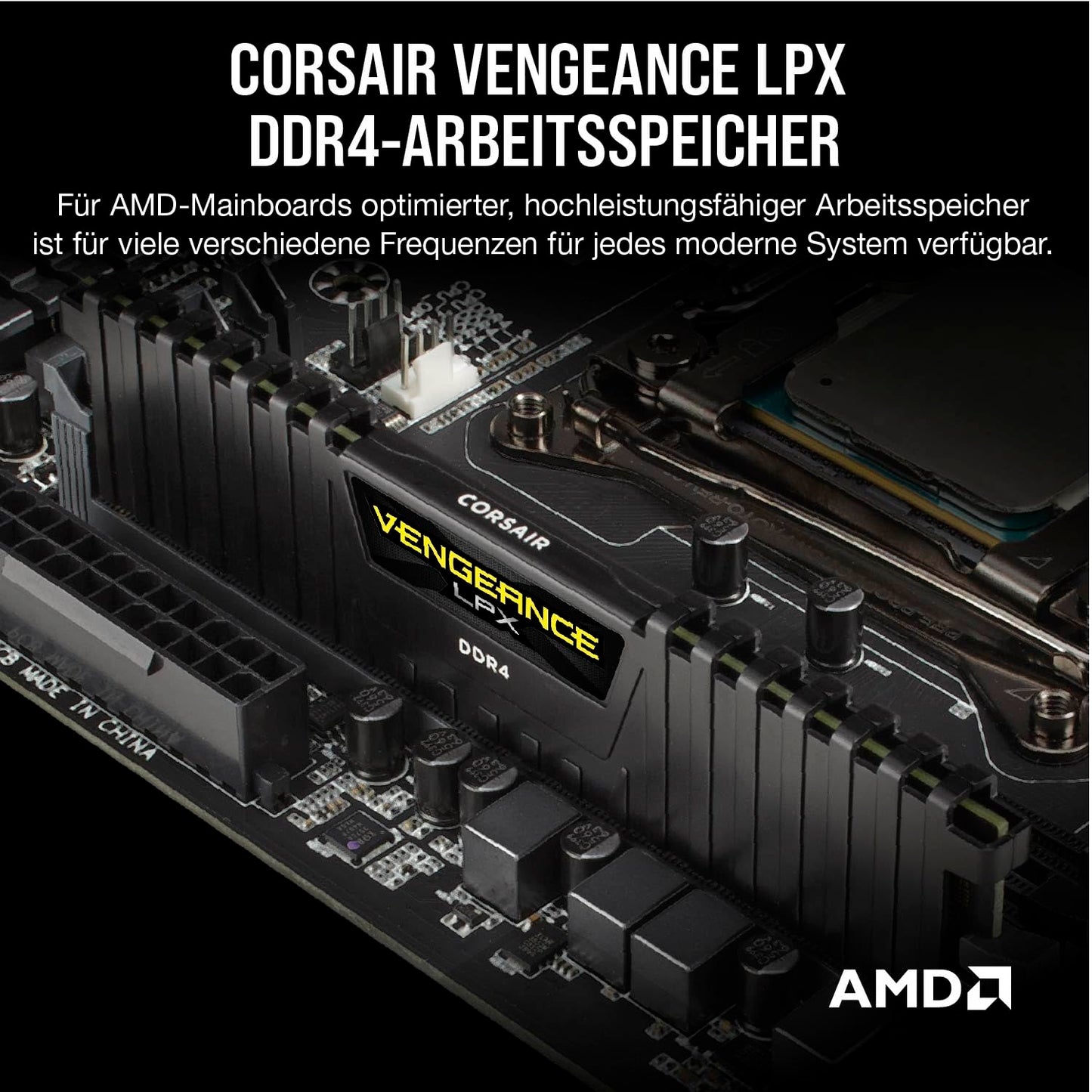 Corsair Vengeance LPX 32GB (2 x 16GB) DDR4 3600MHz C18, High Performance Desktop Memory Kit (AMD Optimised) - Black