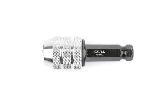 GSR Thread Cutting Adapter M5-M12 | Tool holder with 3/8" hexagon shank & square drive | For all common cordless drill/drivers | Clamping range 5-9mm | Accessories for manual tap wrenches