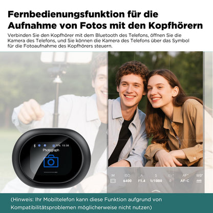 MINISO MS188 AI Translator Headphones, 3-in-1 translation headphones for 134 languages with LCD touchscreen, Bluetooth 5.4 language translator headphones, suitable for studying, traveling, and business.
