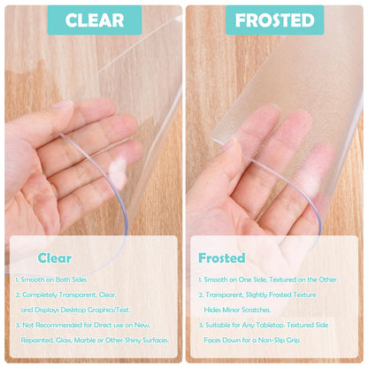 YSWOVUO Desk Pad Transparent, 100x50x0.15 cm Desk Pad Clear, Waterproof Desk Pad Transparent, PVC Table Protection Pad for Office and Home